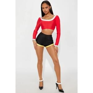 NEW Rub Me In Oyl Olive Oyl Sexy 4 Piece Halloween Costume Set Size Small